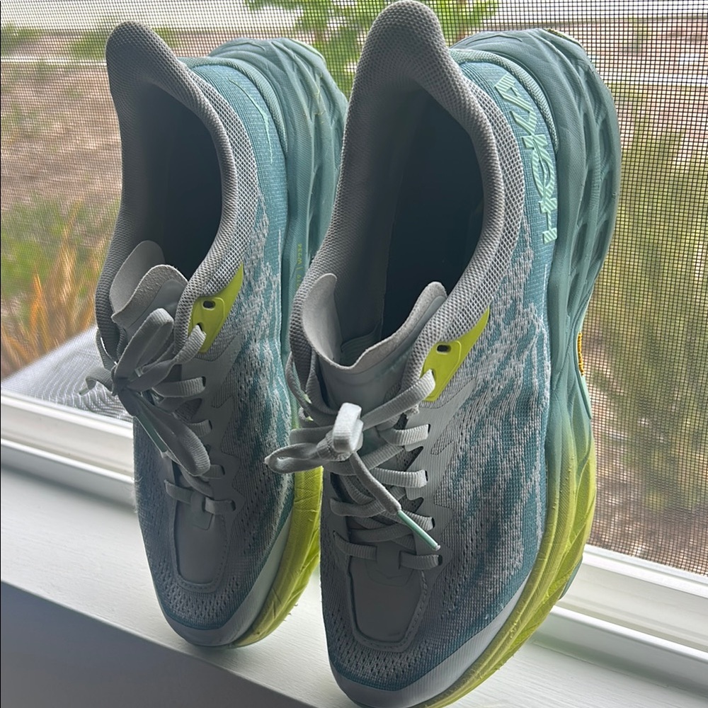 Blue and Green Athletic Sneakers